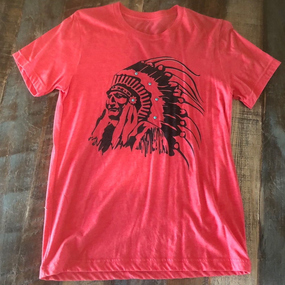 Red Tee with Native American